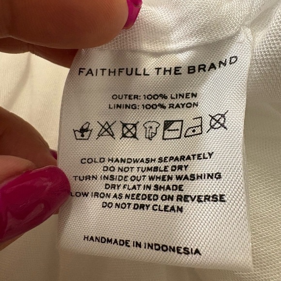 Faithful The Brand Camille Elegant White Linen Ruffle Strap Tank Top. Cropped - Picture 16 of 16